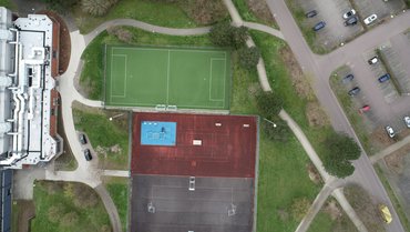 Luftaufnahme der Sportstätten im uniSPORT.